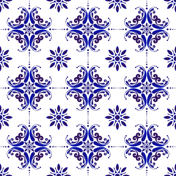 Blau-weißes nahtloses Muster — Stockvektor