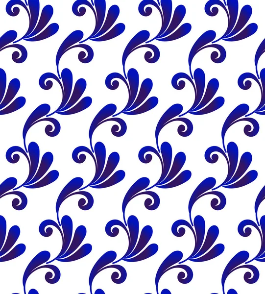 Гарний Візерунок Бароко Китайського Стилю Абстрактний Синій Білий Фон Дизайну — стоковий вектор