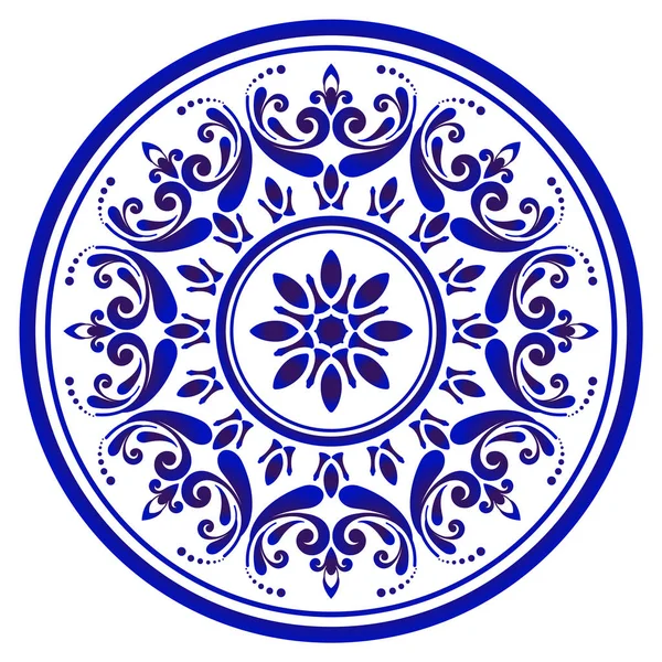 Dekoratív virágos kerek mandala — Stock Vector