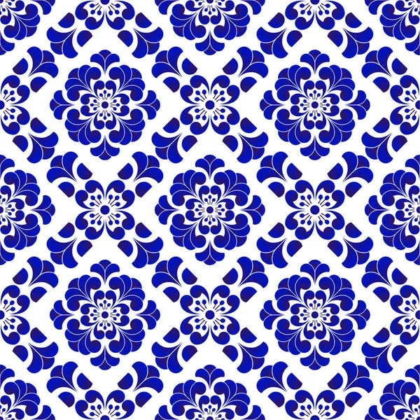 Patrón de flor azul y blanco — Archivo Imágenes Vectoriales