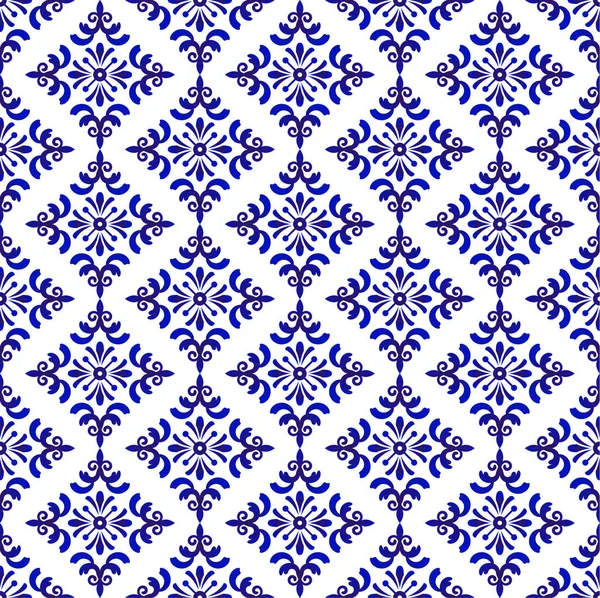 Dekoratives blaues und weißes Muster — Stockvektor