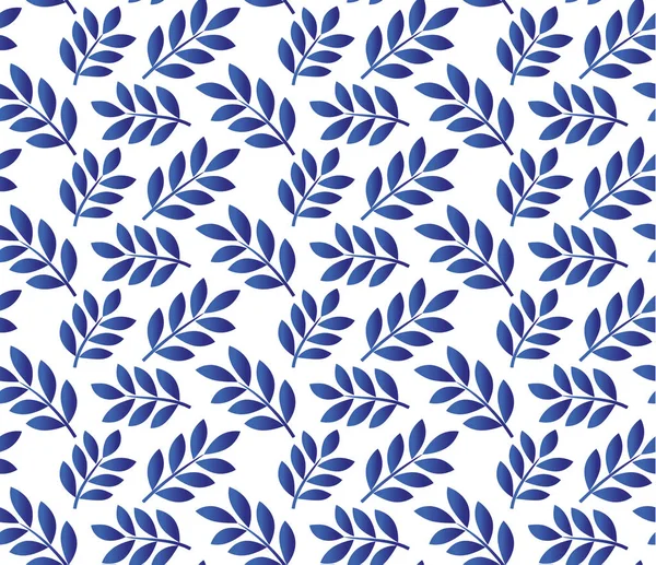 Hojas patrón azul — Archivo Imágenes Vectoriales