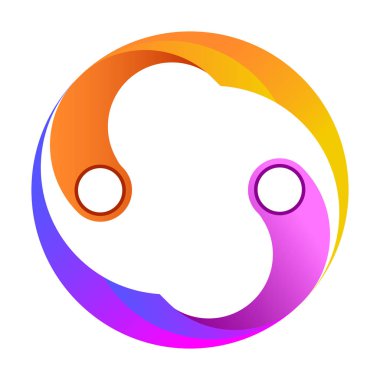 Vektör ruhu, çaba ve istikrar performans gösteren daire sembolü