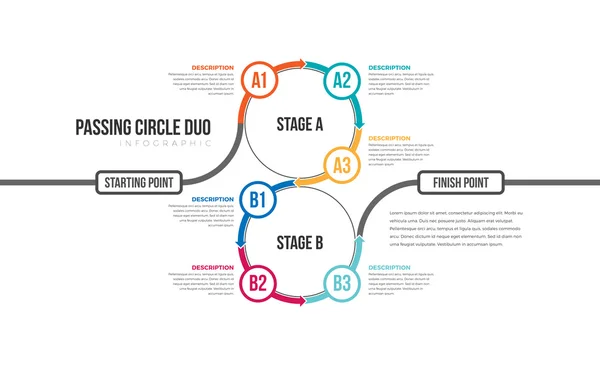 Passerende cirkel Duo Infographic — Stockvector