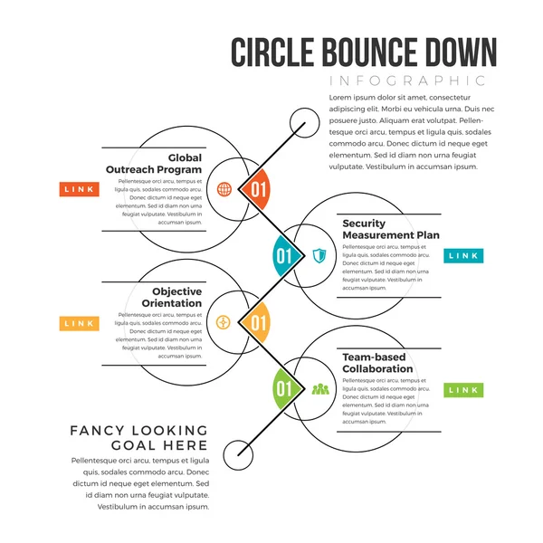 Cirkel Bounce omlaag — Stockvector