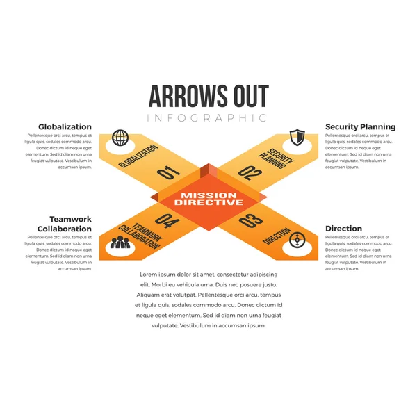 Pijlen uit Infographic — Stockvector