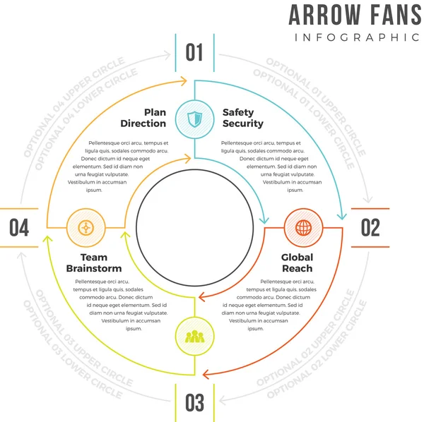 Arrow Fans Infographic — Stock Vector