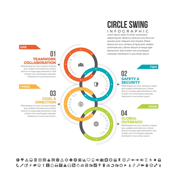 Cirkel Swing Infographic — Stockvector