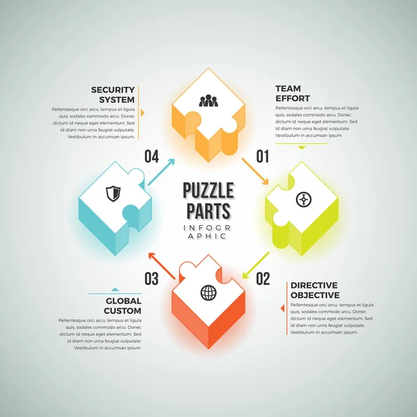 Puzzel delen Infographic — Stockvector