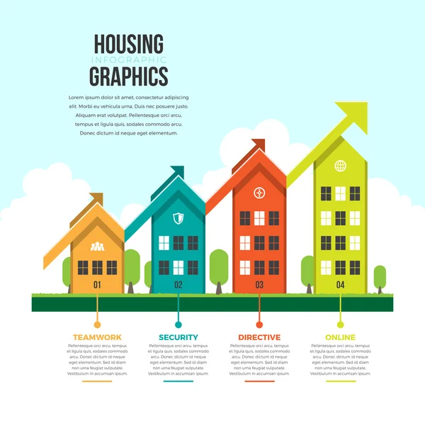 Infographie graphique du logement — Image vectorielle