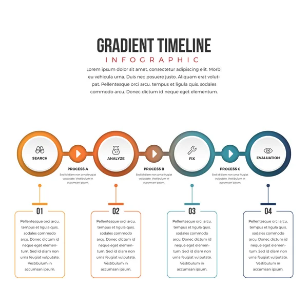 Kleurovergang tijdlijn Infographic — Stockvector