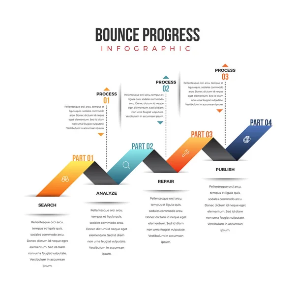 Infográfico de progresso de salto — Vetor de Stock