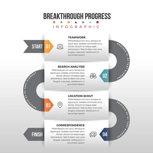 Θεαματική πρόοδος Infographic — Διανυσματικό Αρχείο