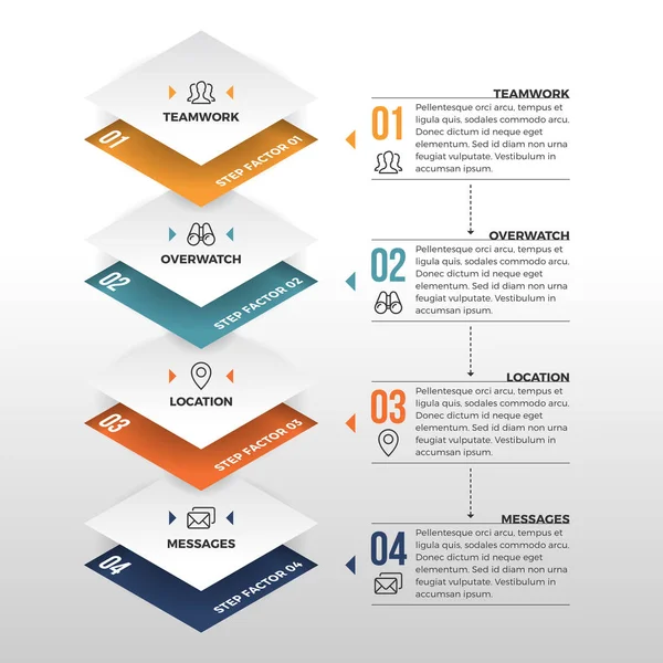 Druhou mocninu šipka infografika — Stockový vektor