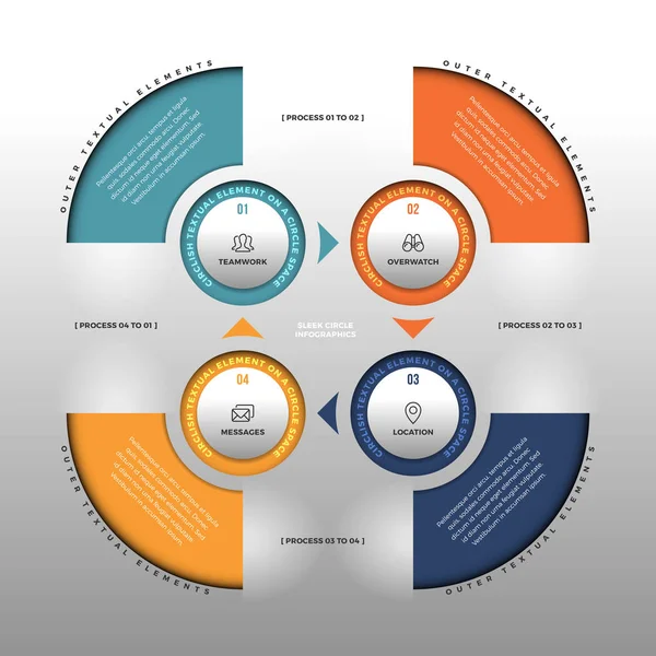 Slanke cirkel Infographic — Stockvector