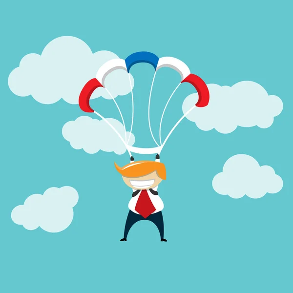 Winnaar zakenman Parachute — Stockvector