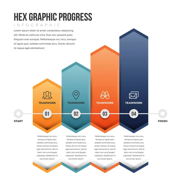 Progresso Gráfico Hex — Vetor de Stock