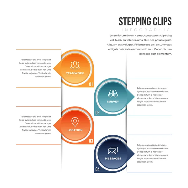 Stepping Clips Infografía — Archivo Imágenes Vectoriales