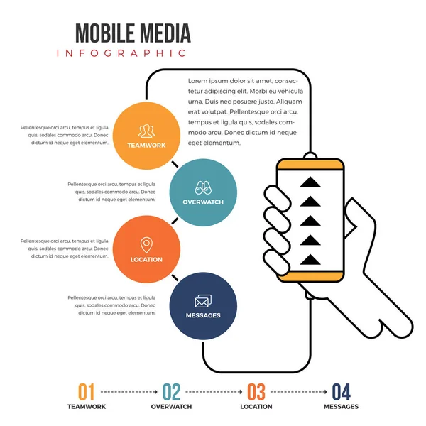 Infografía de medios móviles — Vector de stock