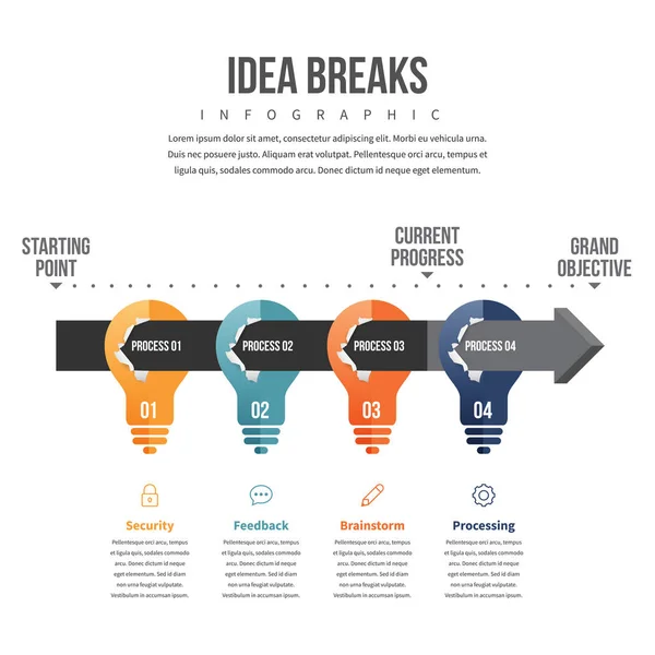 Idea przerwy Infografika — Wektor stockowy