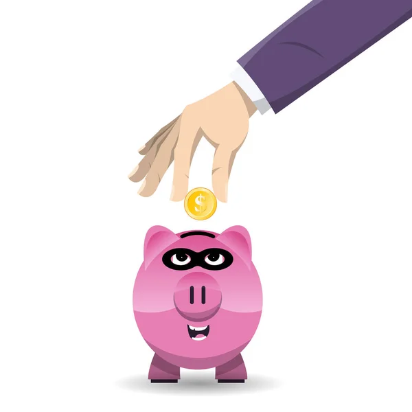 Piggy bank złodziej — Wektor stockowy