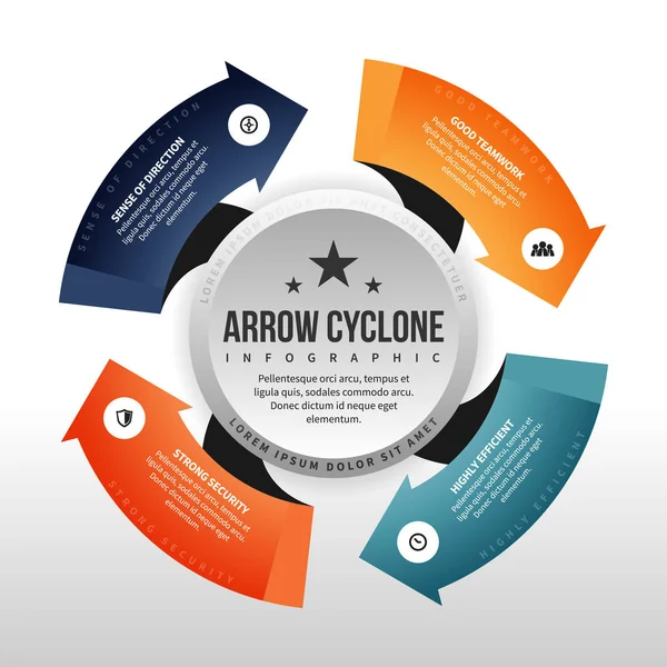 Pijl Cyclone Infographic — Stockvector