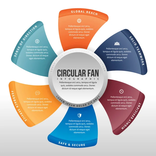 Cirkulär fläkt Infographic — Stock vektor