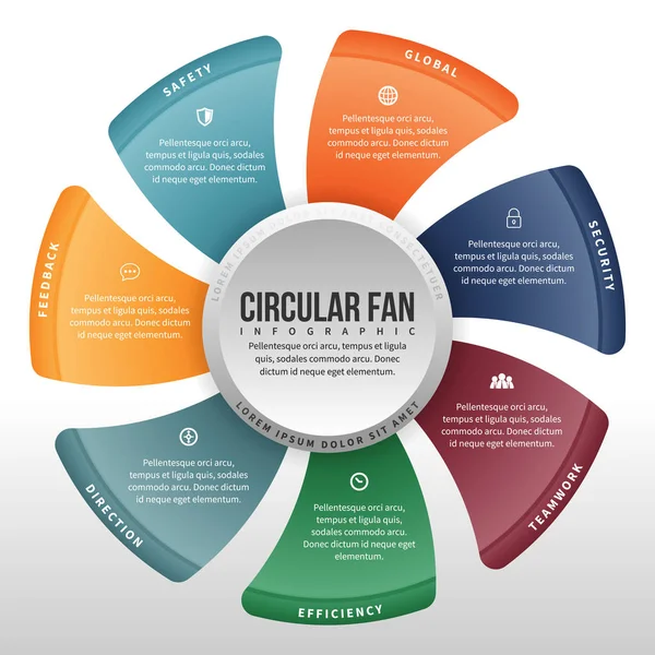 Circulaire Fan Infographic — Stockvector