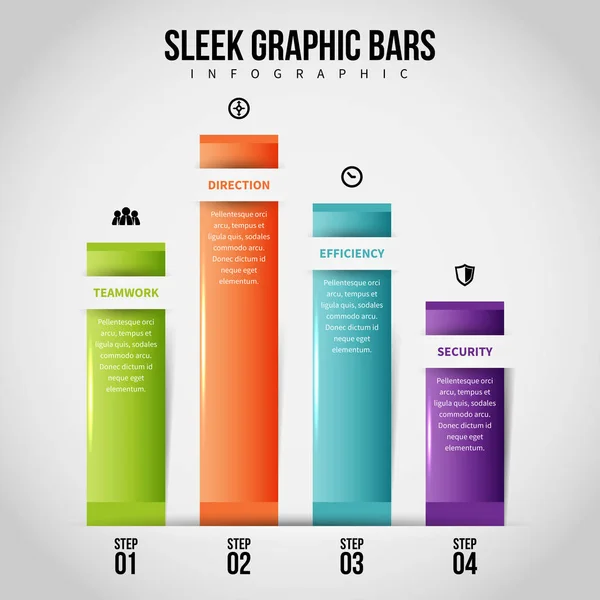 Snygg grafisk barer Infographic — Stock vektor