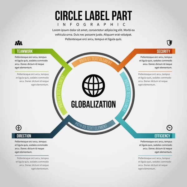 Circle Label Part Infographic — Stock Vector