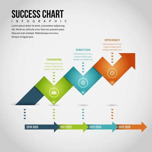 Gráfico de sucesso Infográfico — Vetor de Stock