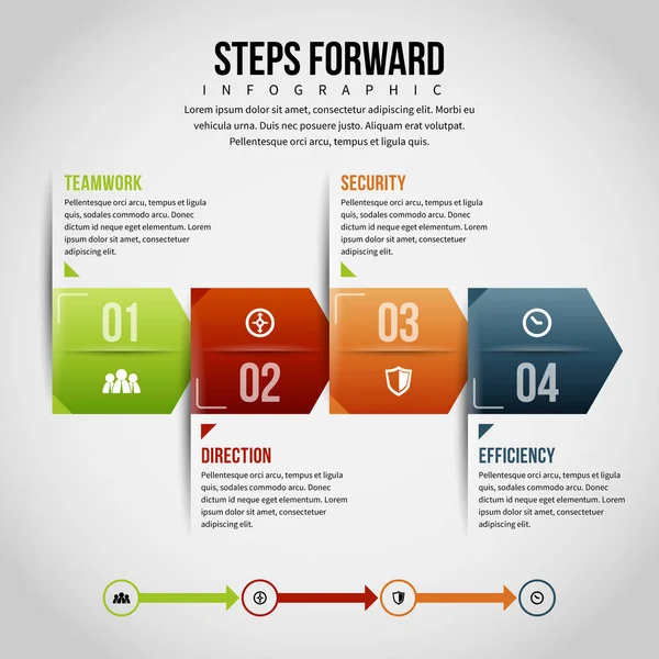 Schritte nach vorn Infografik — Stockvektor