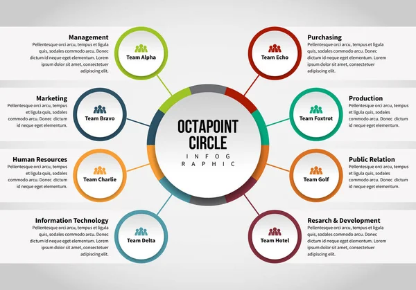 Cercle octapoint Infographie — Image vectorielle