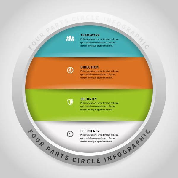 Infographie du cercle en quatre parties — Image vectorielle