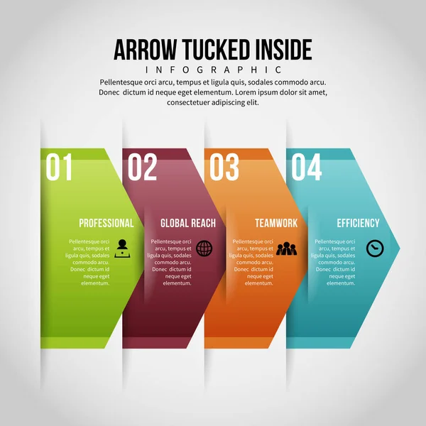 Arrow Tucked Inside Infographic — Stock Vector