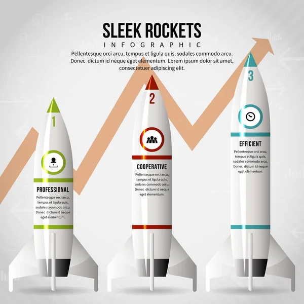 Slanke Rocket Infographic — Stockvector