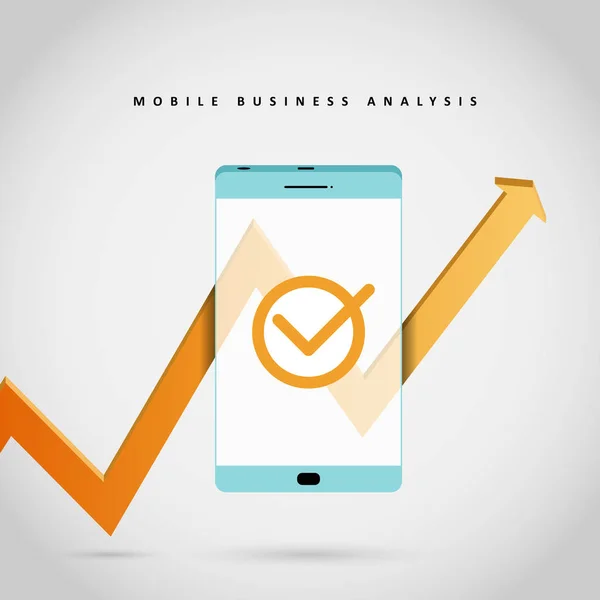Análisis de negocios móviles — Vector de stock