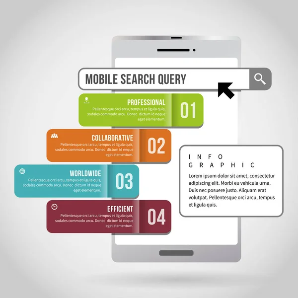 Infografica della query di ricerca mobile — Vettoriale Stock