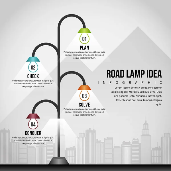 Silniční lampa myšlenka infografika — Stockový vektor