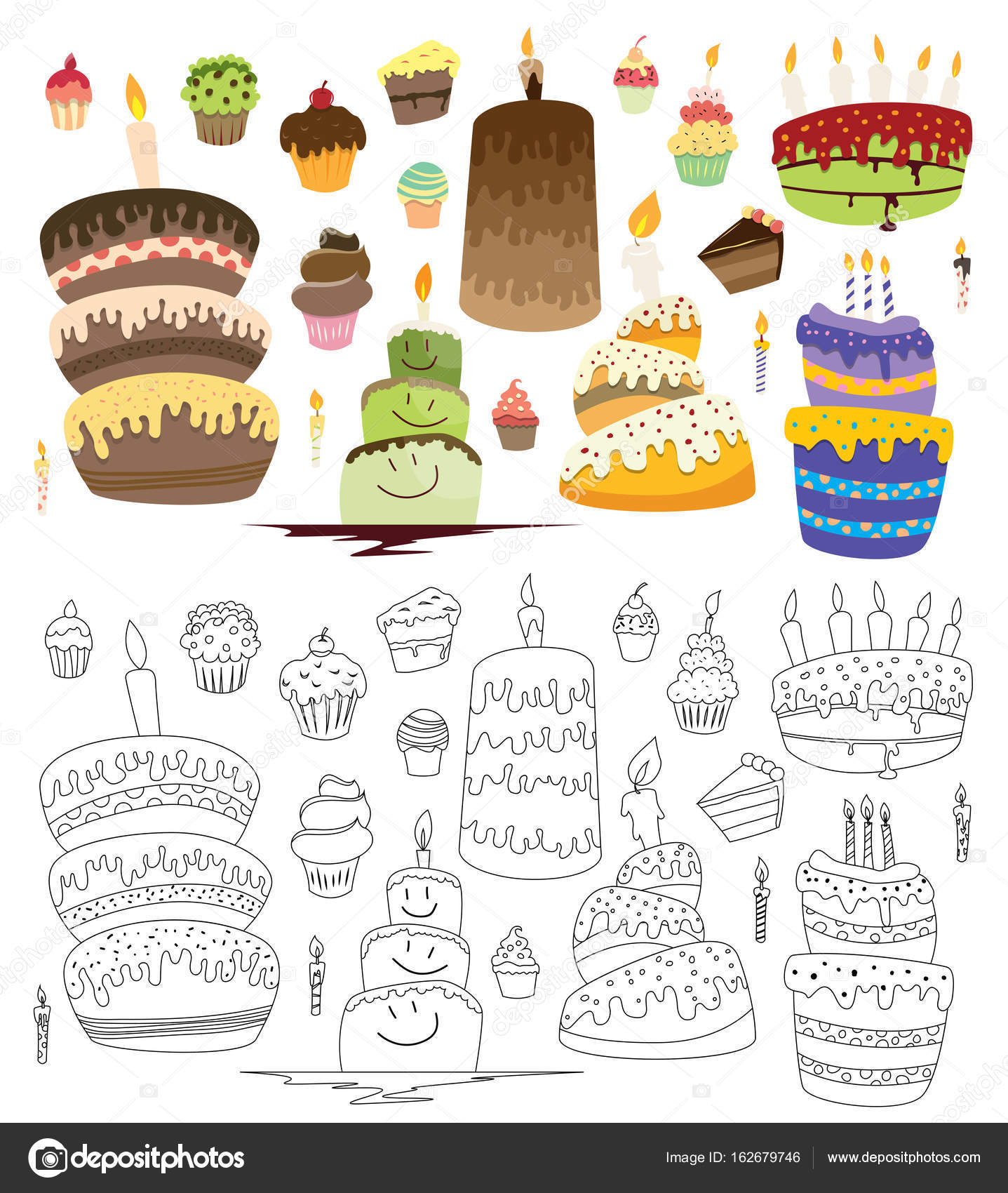 Disegni Di Torte Per Compleanno Elementi Di Disegno Di