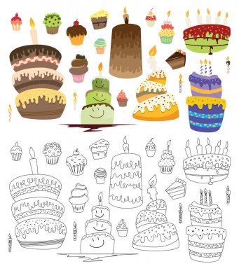 Doğum günü pasta tasarım öğeleri