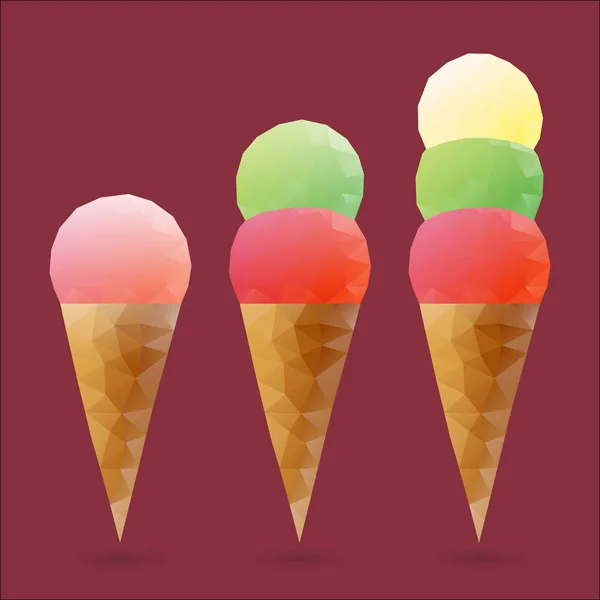 Lage Poly ijsjes — Stockvector