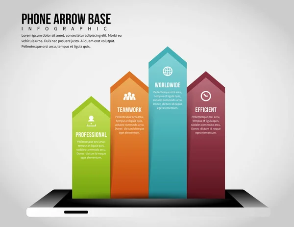 Infographie de base de flèche de téléphone — Image vectorielle
