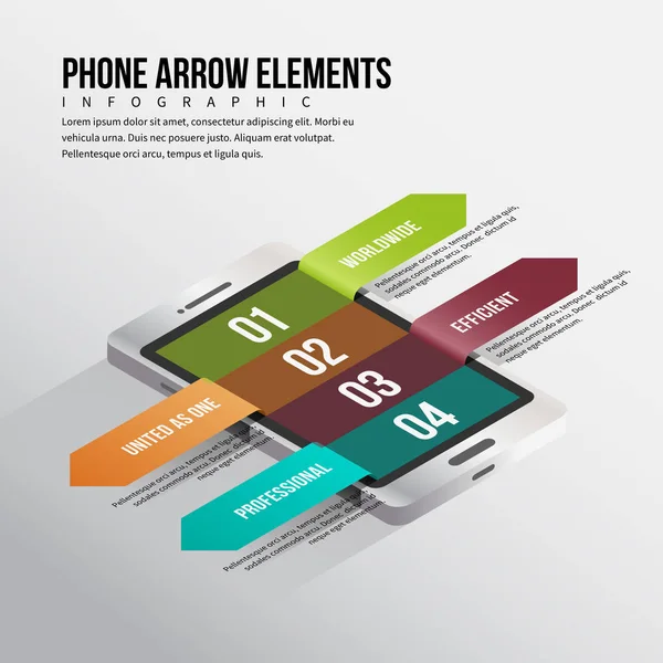 Telefon Arrow prvky infografika — Stockový vektor