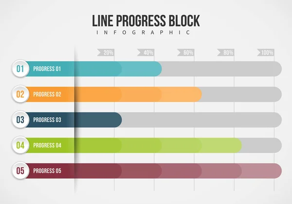 Linia postępu bloku Infografika — Wektor stockowy