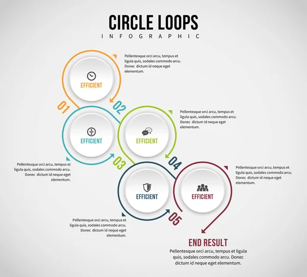 Cirkel Loops Infographic — Stockvector