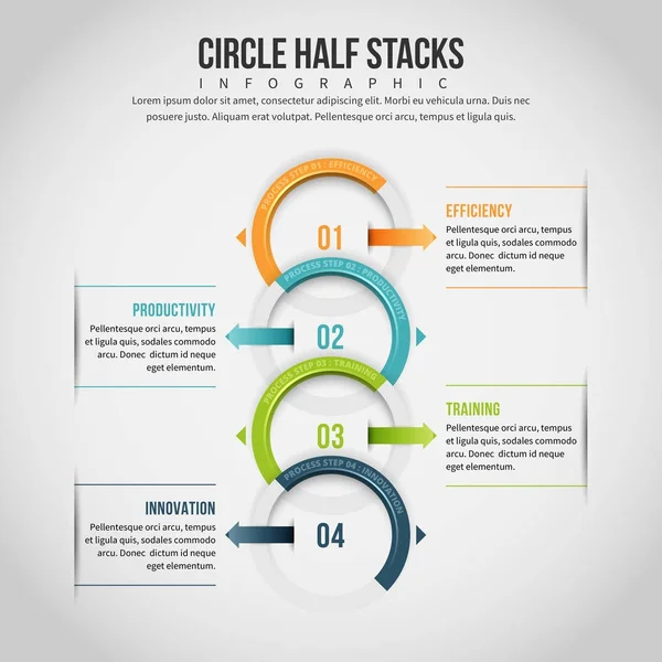 Circle Half Stacks Infografía — Archivo Imágenes Vectoriales