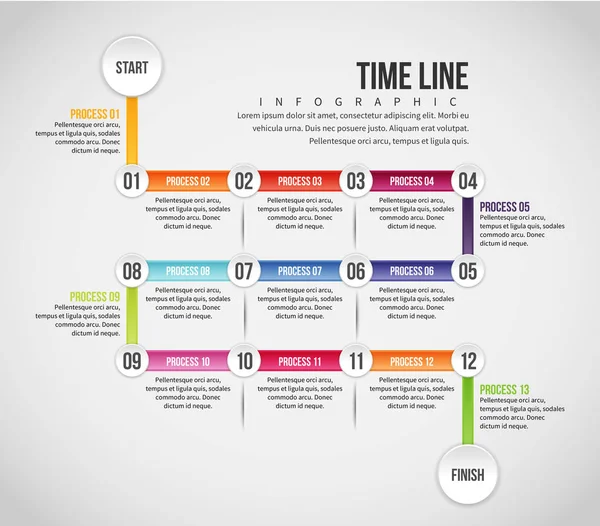 타임 라인 infographic — 스톡 벡터