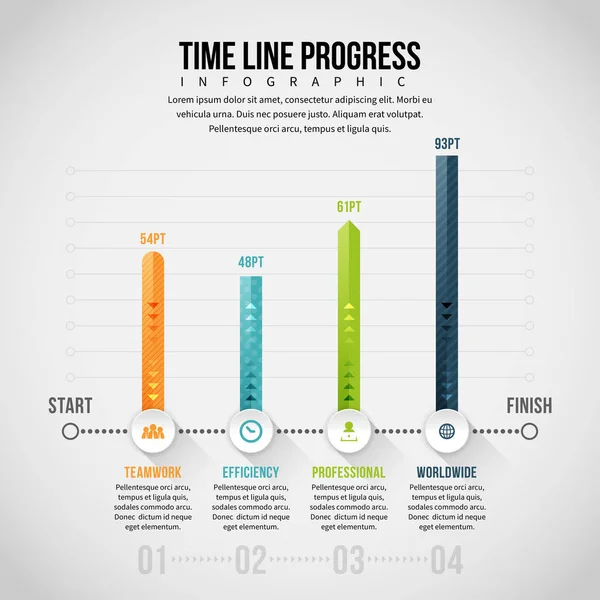 Zeitleiste Fortschritt Infografik — Stockvektor