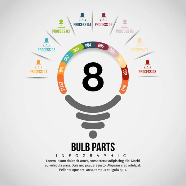 Ampul bölümü Infographic — Stok Vektör